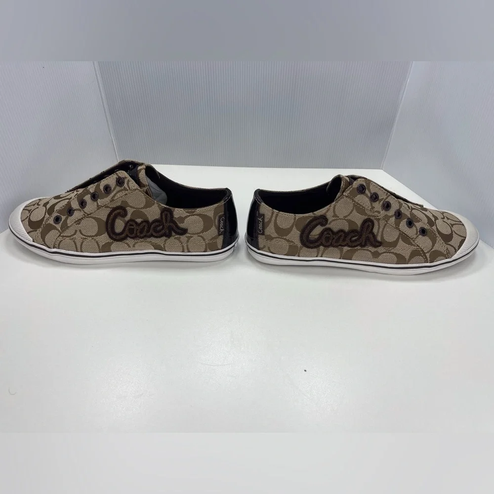 Coach Keeley Khaki Signature C Sneakers Slip On Shoes, Size 9.5 - Picture 6 of 12